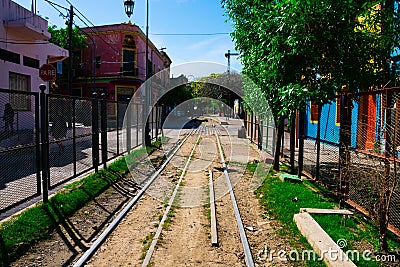 Caminito little path, in Spanish, a street museum of colourful painted houses Editorial Stock Photo