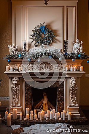Camino decorato di natale fotografia stock immagine: 47618717 Disegno Natale camino
