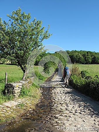 Camino Frances pilgrimage Editorial Stock Photo