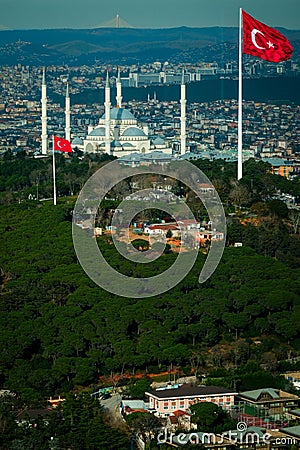 Camlica mosque in Istanbul, Turkey. Editorial Stock Photo