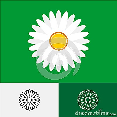 Camomile logo Vector Illustration