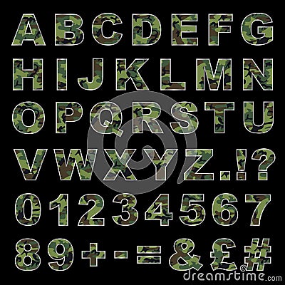 Camouflage alphabet Vector Illustration