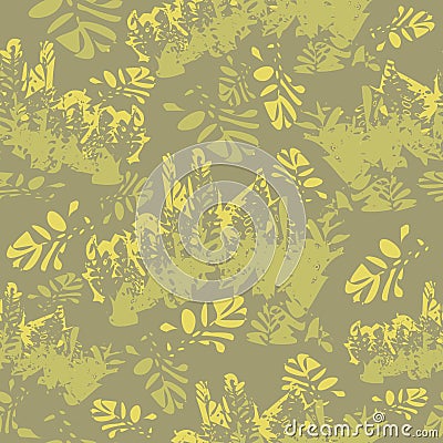 Camouflage floral seamless pattern Vector Illustration