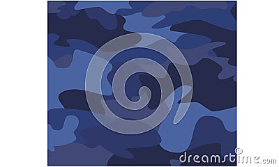 Military blue pattern camouflage background Vector Illustration
