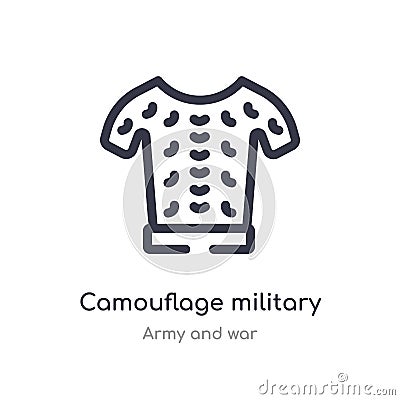 camouflage military clothing outline icon. isolated line vector illustration from army and war collection. editable thin stroke Vector Illustration