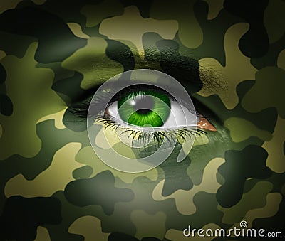 Camouflage Military eye Stock Photo