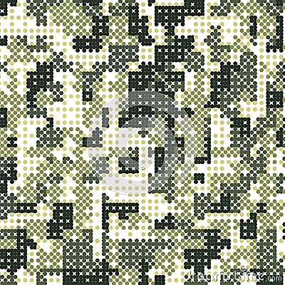 Camouflage military halftone pattern background. Vector illustration, EPS Vector Illustration