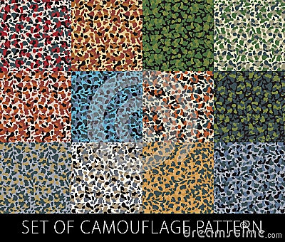 Camouflage netting. Seamless vector pattern. Forest coloring. Texture hiding the shape and outline of the object. Abstract Vector Illustration