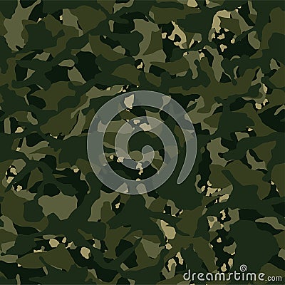 Camouflage outdoor disruptive khaki seamless pattern Vector Illustration