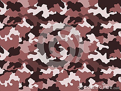 Camouflage pattern background in brown colors, seamless. Military fashion abstract geometric texture Stock Photo