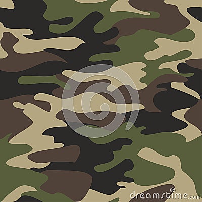Camouflage pattern background seamless illustration. Clas Vector Illustration