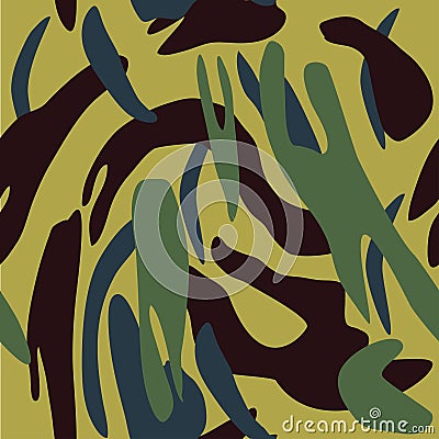 Camouflage pattern background seamless vector illustration. Clas Vector Illustration