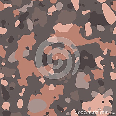 Camouflage pattern background, seamless vector illustration. Classic military clothing style. Masking camo repeat print Vector Illustration