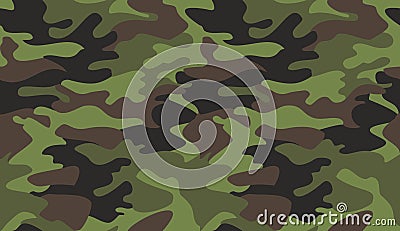 Camouflage pattern background vector. Classic clothing style masking camo repeat print. Virtual background for online conferences Vector Illustration