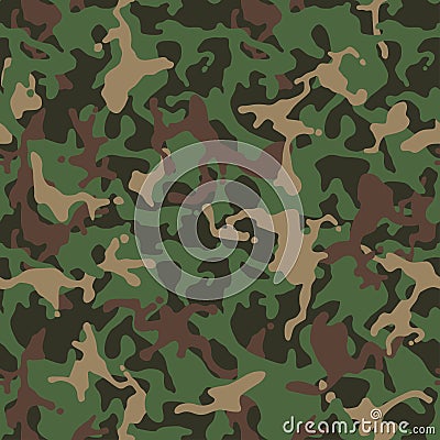 Camouflage pattern. Green military uniform. Camo texture Vector Illustration