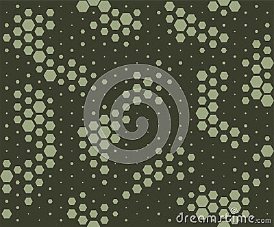 Camouflage pattern. Snake skin style, halftone seamless pattern. Green camo background Vector Illustration