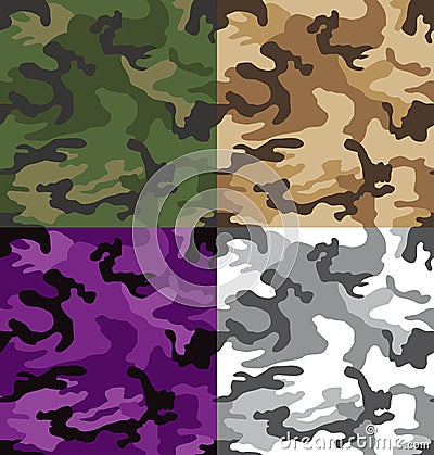 Camouflage patterns (seamless) Vector Illustration