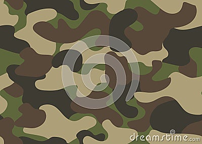 Camouflage seamless pattern. Abstract military or hunting camouflage background. Classic clothing style masking camo Vector Illustration