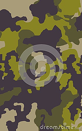 Camouflage seamless pattern background. Classic clothing style masking camo repeat print Cartoon Illustration