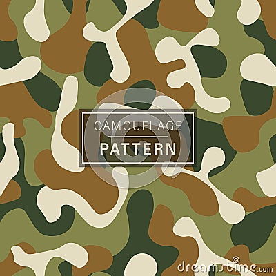 Camouflage seamless pattern. Green brown Vector Illustration