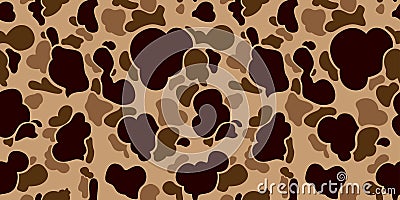 Camouflage Seamless Pattern vector military soldier Duck Hunter isolated wallpaper background Brown Vector Illustration