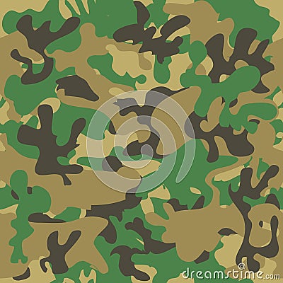 Camouflage seamless pattern. Woodland style Vector Illustration