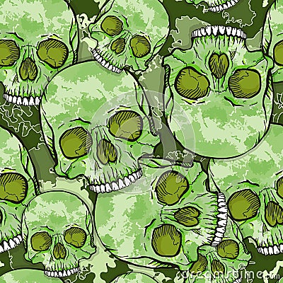 Camouflage Skull Pattern. Vector Illustration