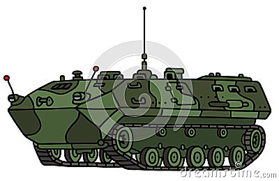 Camouflage track troop carrier Vector Illustration