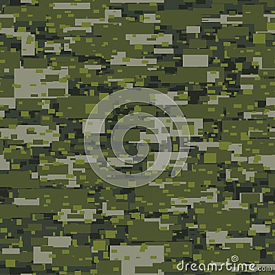 Camouflage urban disruptive block khaki seamless pattern Vector Illustration