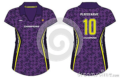 Camouflage Women Sports polo collar t-shirt Jersey design concept Illustration Vector suitable for girls and Ladies Volleyball Vector Illustration