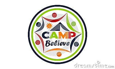 Camp Believe Logo Design Template Vector Illustration