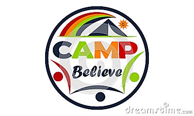 Camp Believe Logo Design Template Vector Illustration