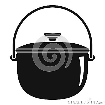 Camp cauldron icon, simple style Vector Illustration