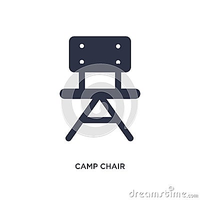 camp chair icon on white background. Simple element illustration from camping concept Vector Illustration