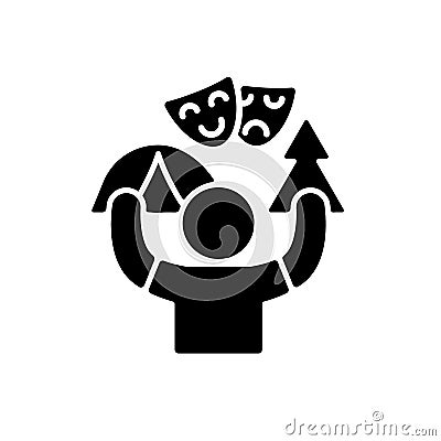 Camp counselor black glyph icon Vector Illustration