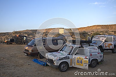 Camp in the desert, Western Sahara Editorial Stock Photo