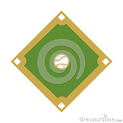 Camp diamond baseball sport Vector Illustration