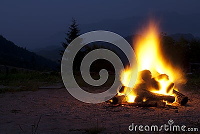 Camp fire Stock Photo