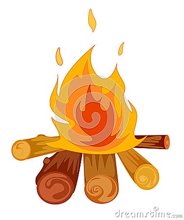 Camp fire Vector Illustration