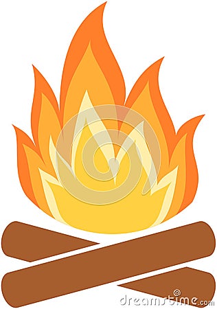 Camp fire icon. Flame. Vector Illustration