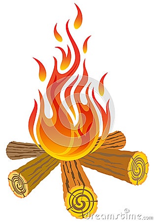 Camp fire Vector Illustration