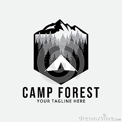 camp forest logo vector template of concept Vector Illustration