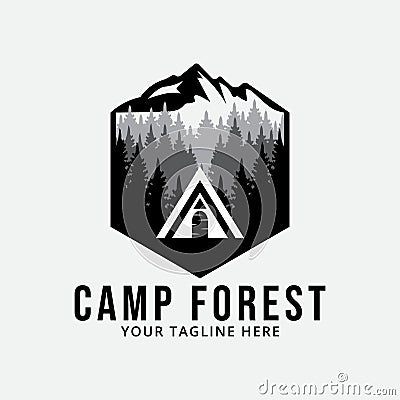 camp forest logo vector template of concept Vector Illustration