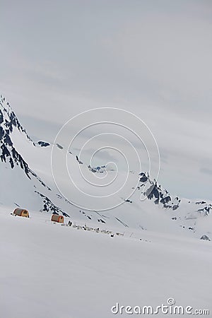 Camp on Glacier Near Seward Alaska Stock Photo