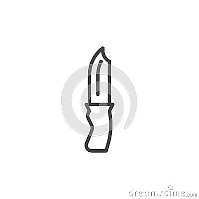 Camp knife line icon Vector Illustration