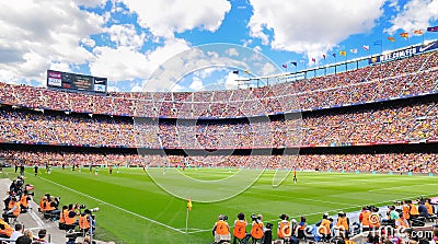 The Camp Nou football stadium, home ground to Barcelona Football Club FC, which is the 3rd largest football stadium Editorial Stock Photo