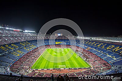 Camp Nou stadium before Champions League Editorial Stock Photo