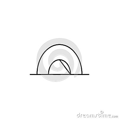 Camp, Tent, Camping Thin Line Icon Vector Illustration Logo Template. Suitable For Many Purposes. Vector Illustration