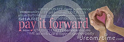 PAY IT FORWARD with love word cloud Stock Photo