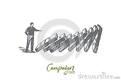 Campaign concept sketch. Isolated vector illustration Vector Illustration